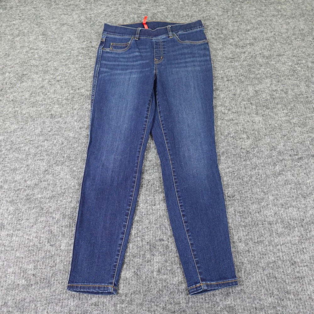 Spanx Jeans Womens Medium Petite Blue Skinny Ankle Pull On Stretch Causal Boho